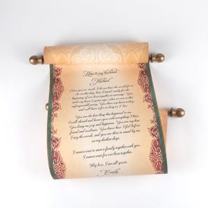 Rush custom printed scroll, 8x20" paper, optional storage tube