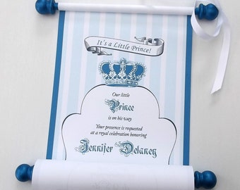  Royal Prince Birthday Invitation Scrolls with Crown