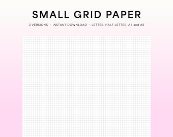 Small Grid Paper, Printable Graph Paper — Letter, Half Letter, A4 and A5 Notebook Paper