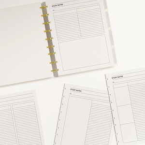 Study Notes – Printable Note-taking Pages in Letter, Half Letter, A4 ...