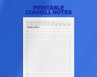 Appunti Cornell non datati stampabili — Pagine di appunti riutilizzabili per studenti in formato PDF