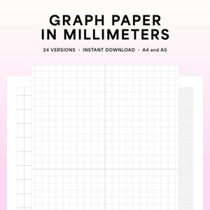 Printable Graph Paper, 4 Different Sizes (Millimeters) — A4 and A5 Notebook Paper