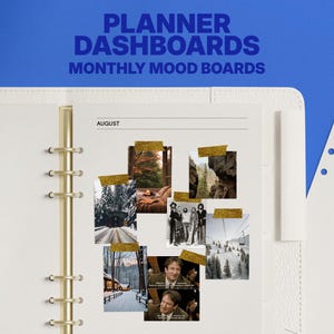 Monthly Mood Boards Planner Dashboards – Printable Monthly Dividers in Letter, Half Letter, A4 and A5
