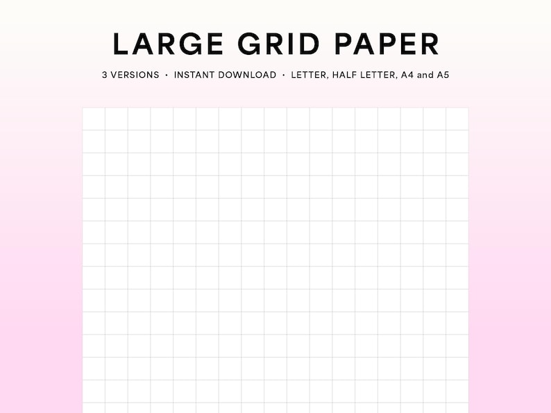 Large Grid Paper, Printable Graph Paper — Letter, Half Letter, A4 and ...