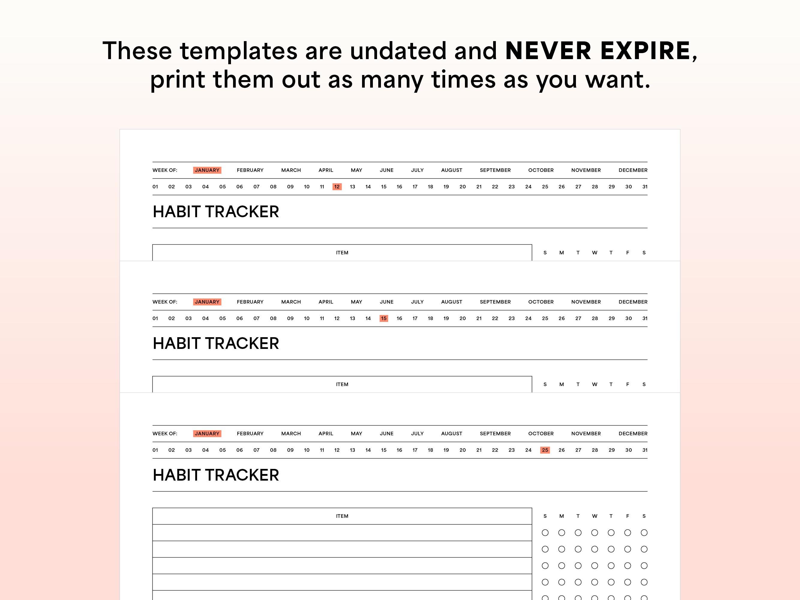 Weekly Habit Tracker, Printable Habit Tracker, Routine Tracker — Letter ...