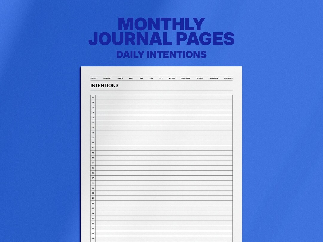 Daily Intentions Worksheet.pdf Daily Intentions Tracker Printable — Undated Monthly One-line-a-day PDF ...