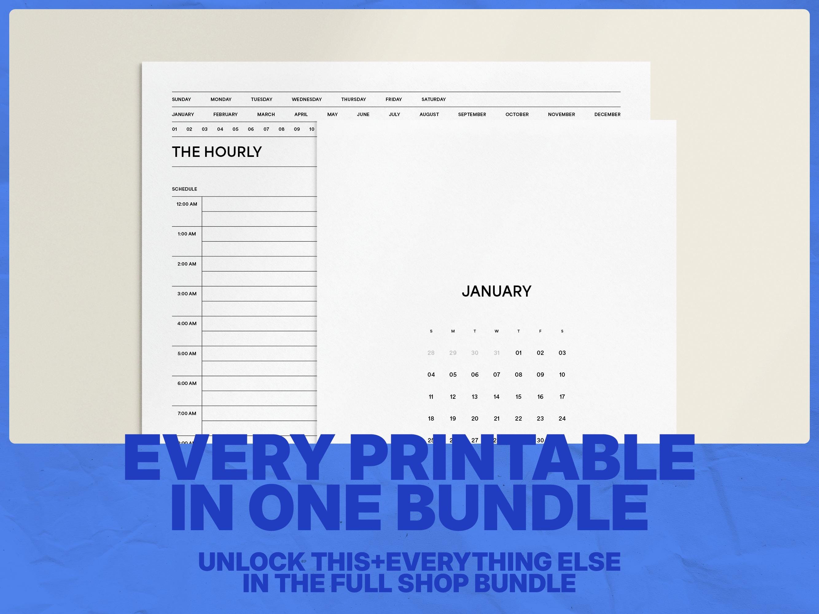 2026 Monthly Overview Calendar Printable — Minimal Reference Planner ...