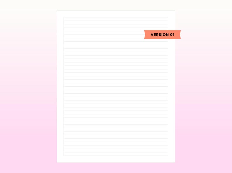 Medium Lined Paper, Printable Notes Pages — Letter, Half Letter, A4 and ...