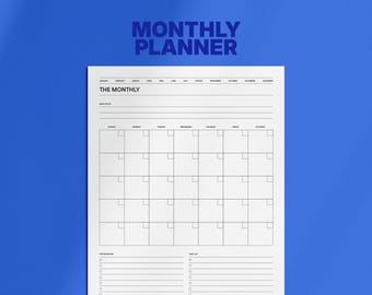 Undated Monthly Planner Printable — Monthly Planning Pages PDF