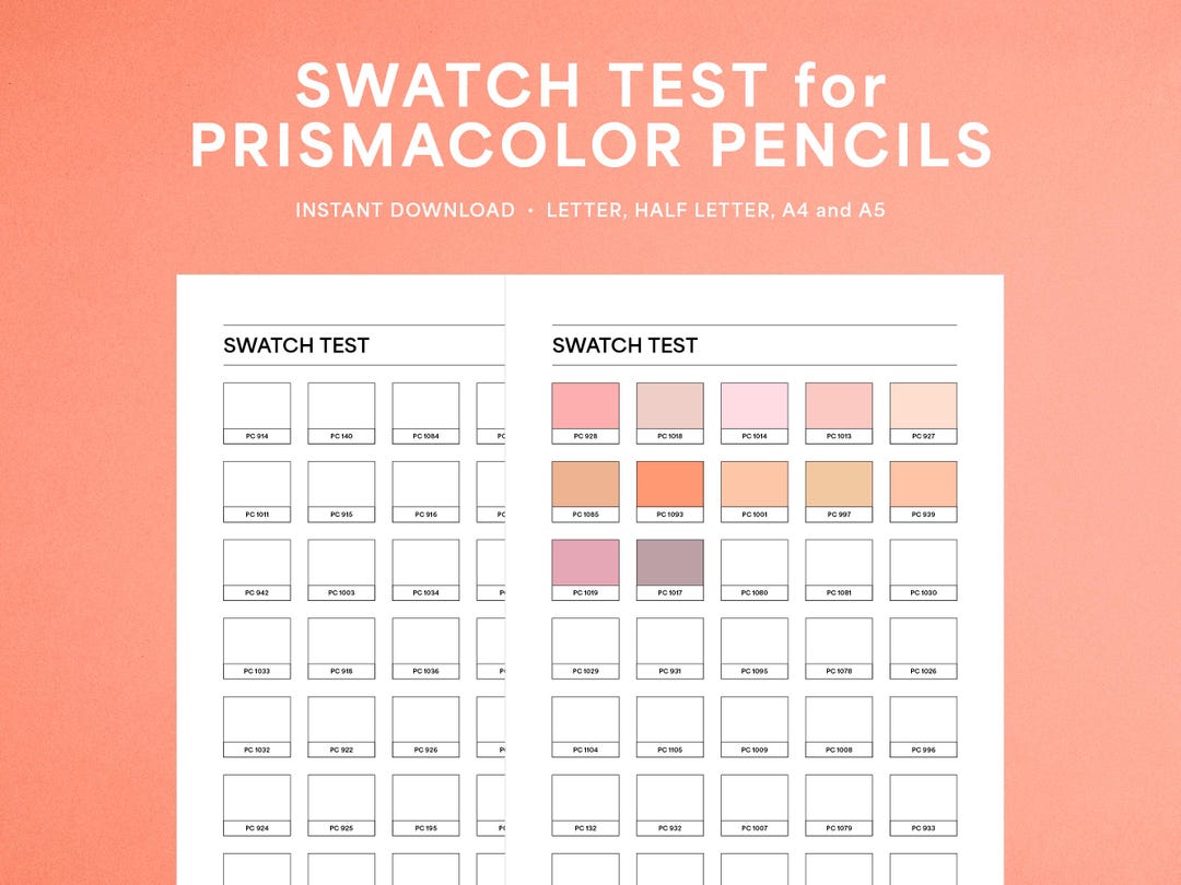 Color Swatch Test Swatch Test Tracker for Prismacolor Pencils, Color Swatch Planner Page ...