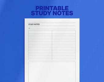 Notes d'étude non datées imprimables - Pages de prise de notes personnalisables PDF