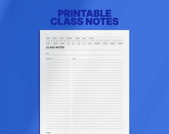 Undatierte Klassennotizen zum Ausdrucken - Wiederverwendbare Notizseiten für Schüler PDF