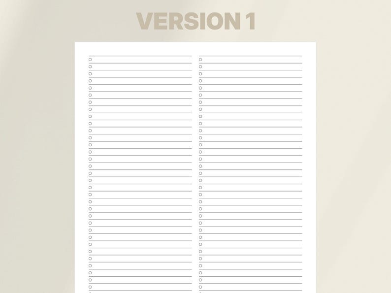 Simple Checklist Printable — Minimal List Template + Planner Insert PDF ...