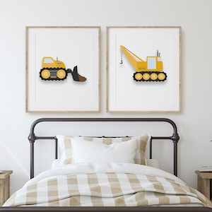 Construction Trucks Digital Design - Kids Wall Art Print - Instant Download