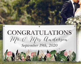 Congratulations Mr and Mrs Custom Wedding Banner