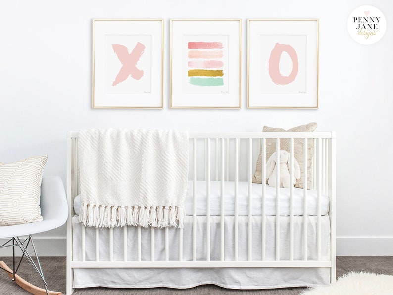 XO Art Print Paint Strokes Art Nursery Decor Art Print Etsy
