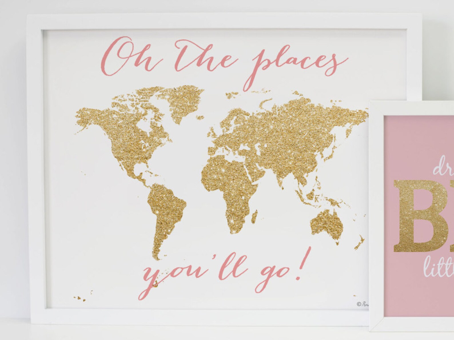 World Map Nursery Decor Poster Print World Map and Dream Big Etsy