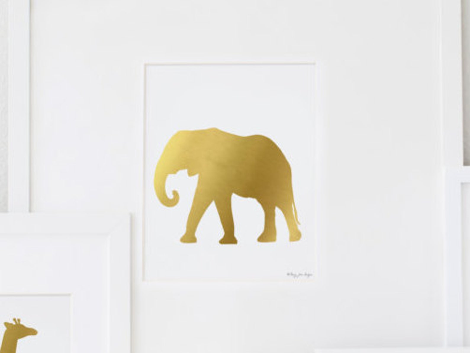 Nursery Animal Art Print Gold Nursery Animal Wall Art Decor Etsy