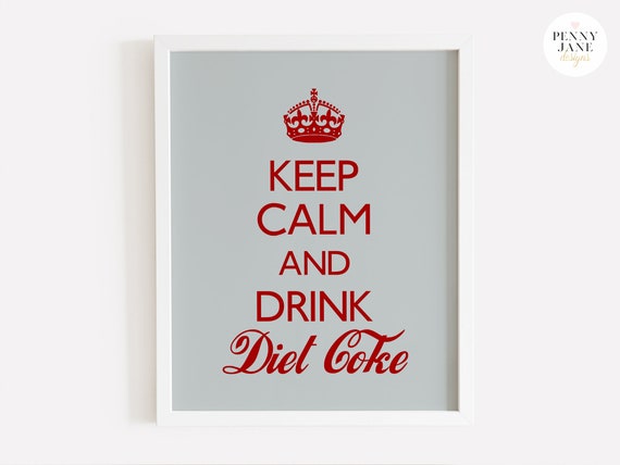 Funny Diet Coke Art Print Fantastic Gift For Your Soda Lover Etsy