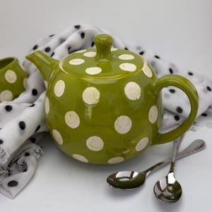 Green Polka Dot Tea Pot