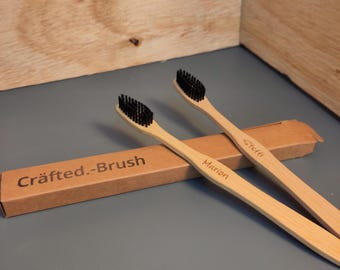 Toothbrush personalized, made from sustainable bamboo