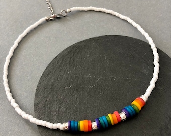 Handmade Multicolored Mother-of-Pearl Beaded Necklace