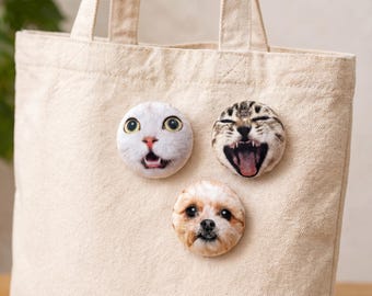Pin de peluche personalizado para mascotas a partir de una foto, insignia personalizada con la cara de un gato o perro, broche de botón suave, lindo regalo con retrato de animal, recuerdo para amantes de las mascotas