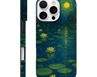 Funda para iPhone con diseño de nenúfar de Monet: Arte brillante, carcasa protectora resistente