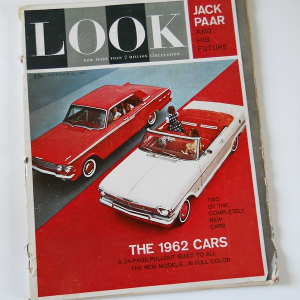 Vintage Look Magazine 1962 Car Pullout