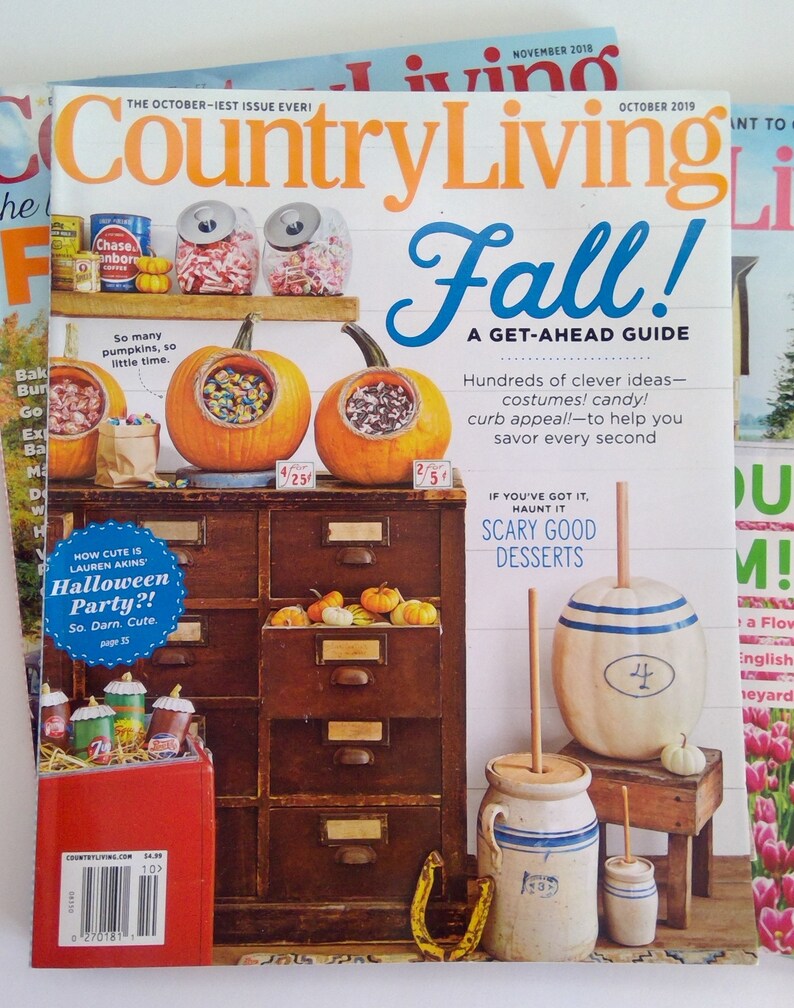 Collection of 5 Issues of Country Living Magazines Spring Fall Etsy