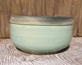 Handmade Raku Pottery Planter with Drainage Hole 6 x 3 1/4  inches / 39-b