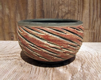 Handmade Planter Pot with drainage hole 5 x 3 1/4  inches / x-b