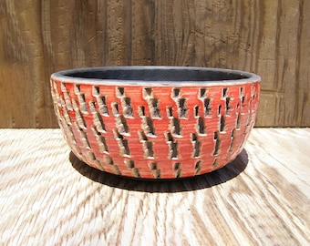 Handmade Planter Pot with drainage hole  6 1/2 x 3 inches/ 11-e