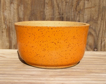 Handcrafted Ceramic Orange Ceramic Planter with Drainage Hole  6 1/2 x 3 1/2  inch / 50-004