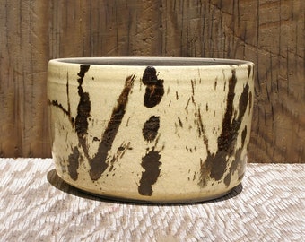 Raku Pottery Planter Pot with drainage hole 6  x  3  3/4  inches   7-a
