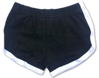 Sol Baby Black Retro Gym Shorts