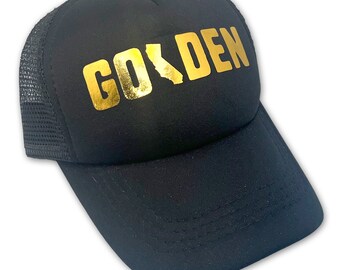 Sol Baby Golden Foil Black Trucker Hat