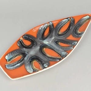 Mitten av århundradet 1960-talet POOLE Pottery England Orange Delphis-serien 43 cm spjutfat