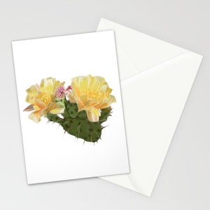 Prickly pear cactus flower Painting print 5x7 card