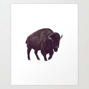 Bison Buffalo Print of Sketchbook Painting