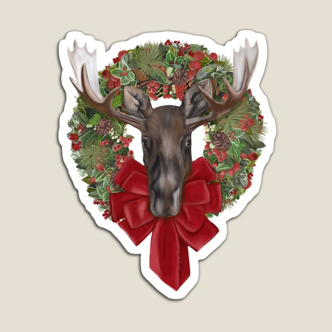 Moose Christmas Wreath 