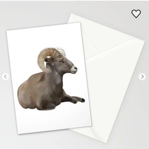 Lazy Ram Goat Blank Card