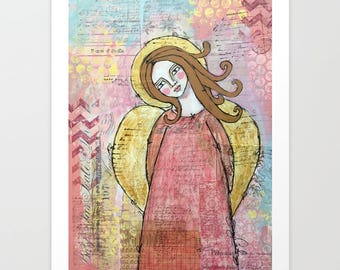 Mixed Media Folk Art Angel