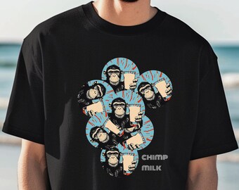 Camiseta gráfica de chimpancé: ropa urbana surrealista con aires de arte pop