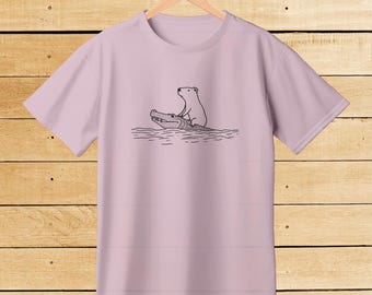 Capybara Crocodile Graphic Tee: Funny Animal Art T-Shirt