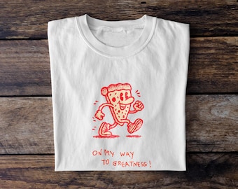 Grappig pizza-T-shirt: motiverend pop-art-T-shirt voor pizzaliefhebbers