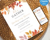 Thanksgiving Invitation, Thanksgiving Dinner Evite, Friendsgiving Invitation, Thankful Together Invitation, Thanksgiving, Lets Gather