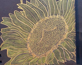 Sunflower Original Artwork by Helen Round