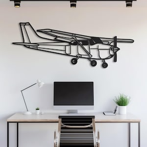 High Wing Propeller Plane Metal Wall Art, General Aviation Decor, Private Pilot Gift, Single Engine Aircraft Sign, Flight School Wall Art