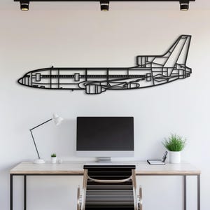 Retro Flugzeug Metallbild für Luftfahrt Liebhaber, Jetliner Wanddekor für Zuhause oder das Büro, perfekte nostalgische Pilot Geschenkidee